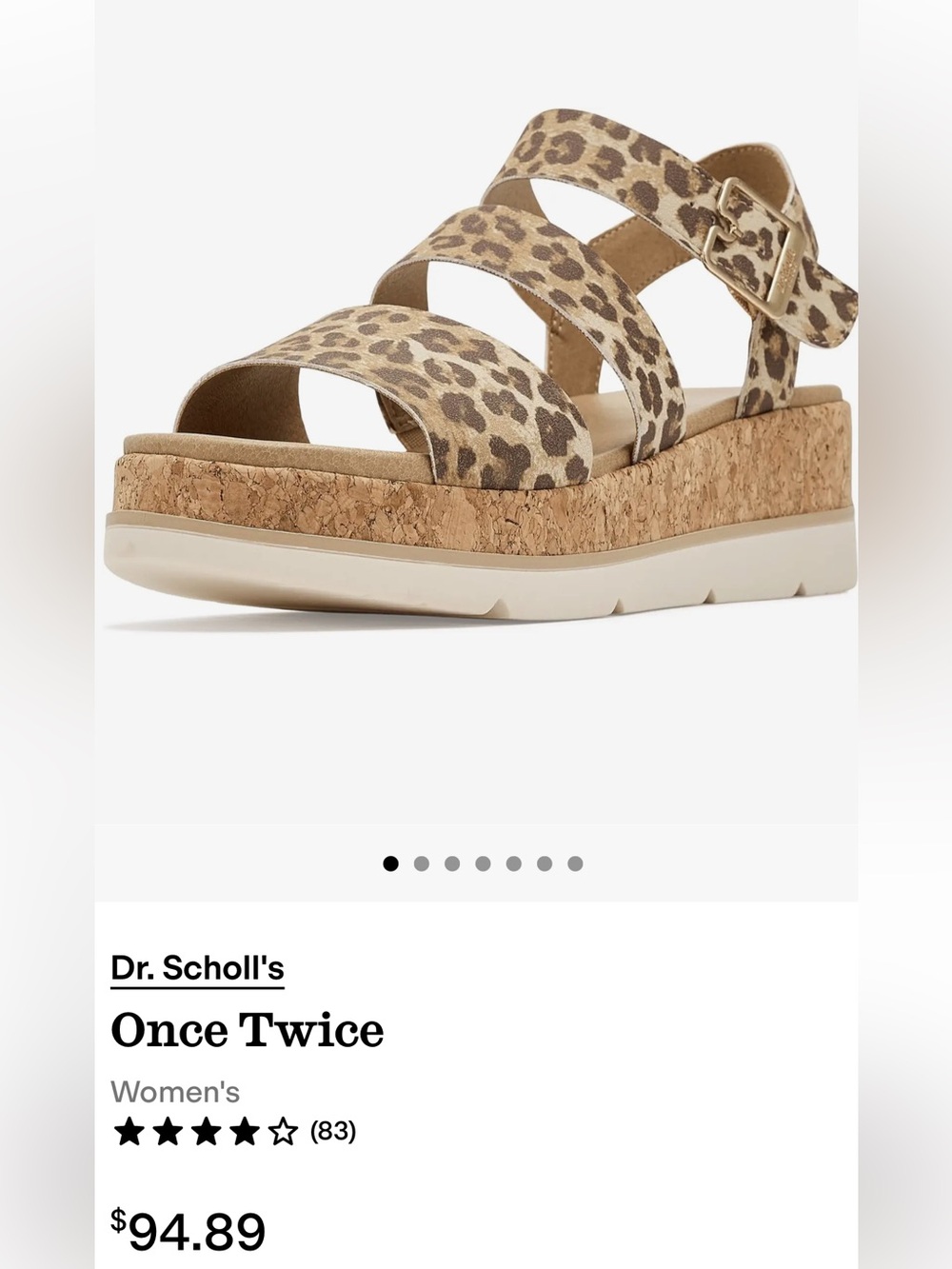 DR. SCHOLL’S Once Twice Leopard Print Platform Cork Sandals-NWOB - Picture 3 of 14